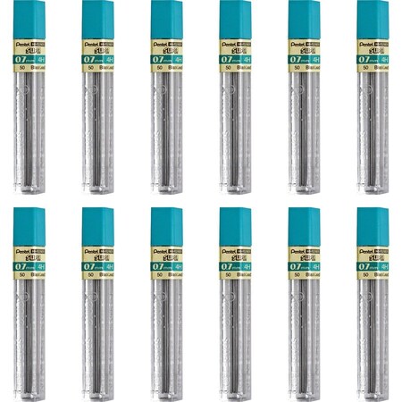 Pentel Hi-Polymer Lead, 0.7 mm, Medium, 4H, 144/BX, Black PK PEN504HBX